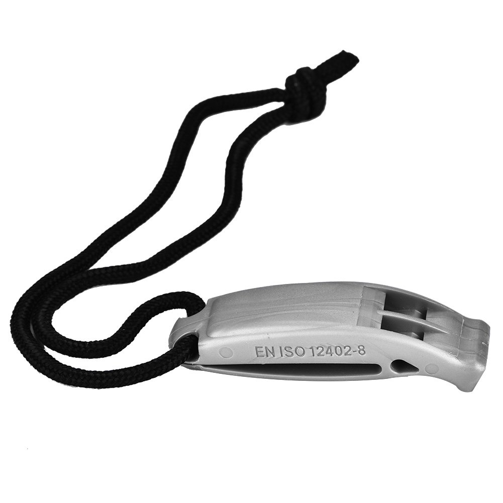 Silbato de Emergencia Silbato de Rescate de Seguridad Ruidoso de Supervivencia con Gran Diseño de Flujo de Aire para Buceo Acampar Senderismo Deportes al Aire Nylon Gris