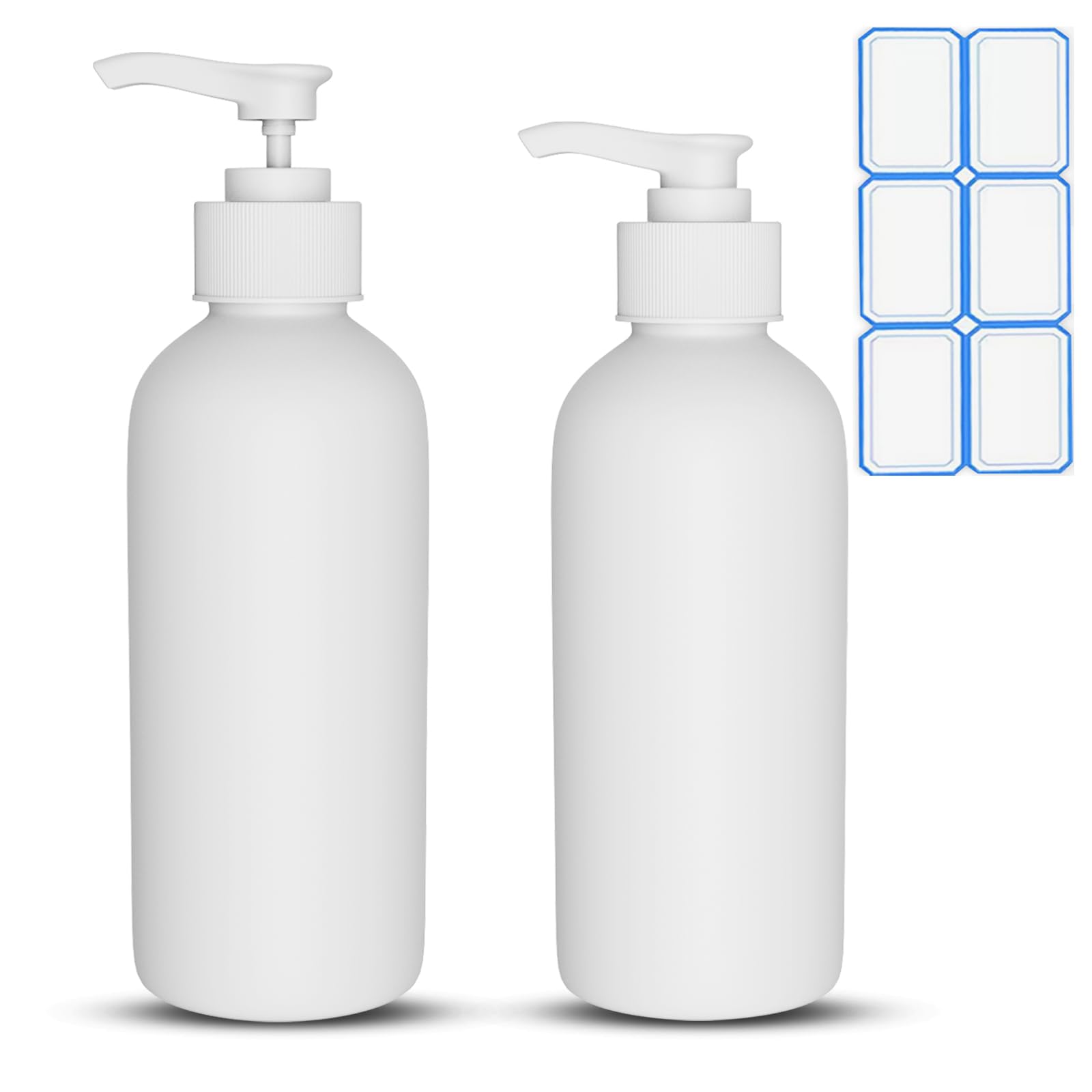 DTDNZKN 2 Pack 10 Oz (300ml) Pump Bottles Dispenser for Massage Oil, Liquid Soap with Labels