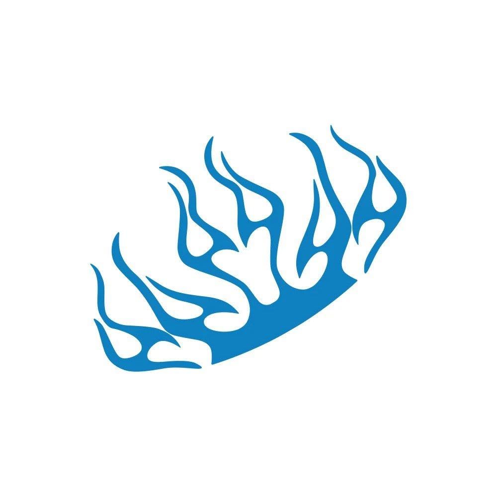 Universal Car Hood Cover Sticker Graphics Burning Flames Vinyl Film Decor Decals Auto Bonnet Body Decoration(Glossy Blue)
