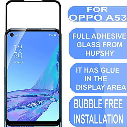 Image of Premium Tempered Glass Screen Protector Compatible For Oppo A53 / Oppo A33 Cellphone (Black,Pack Of 1) Edge-to-Edge Protector With Easy Installation Kit