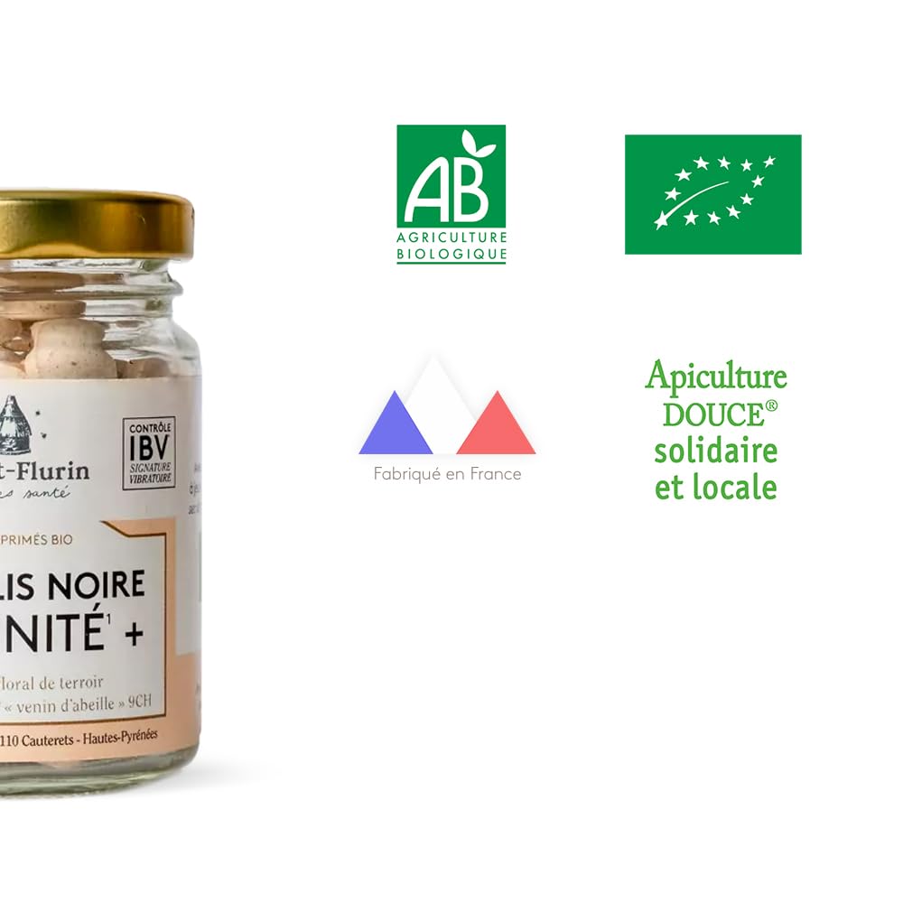 Ballot-Flurin - Comprimés Propolis Noire Immunité BIO - Fabriqué en France - Pot en verre - 120 comprimés