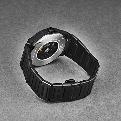 Manager Men's 'Open Mind' Black Dial Black Stainless Steel Bracelet Automatic Watch MAN-RO-09-NM3