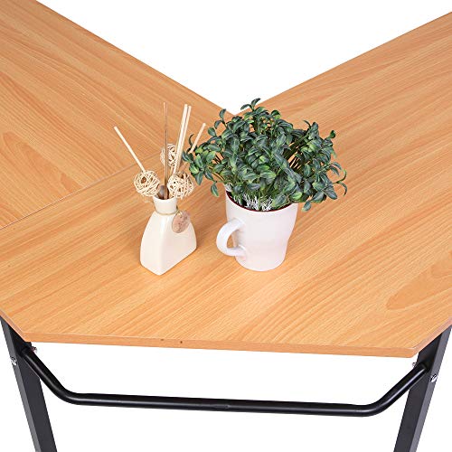 Xtrillions Goods L Shaped Desk, 66" Home Office Corner Desk With Shelf, Gaming Computer Desk With Monitor Stand, Pc Table Workstation (Beech Wood) #TOP4