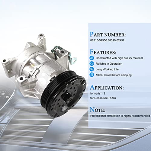 88310-52550 88310-52492 4Pk Air Conditioning Compressor Ac Compressor For Toyota Yaris 1.3 Denso 5Ser09C Spare Parts #TOP1