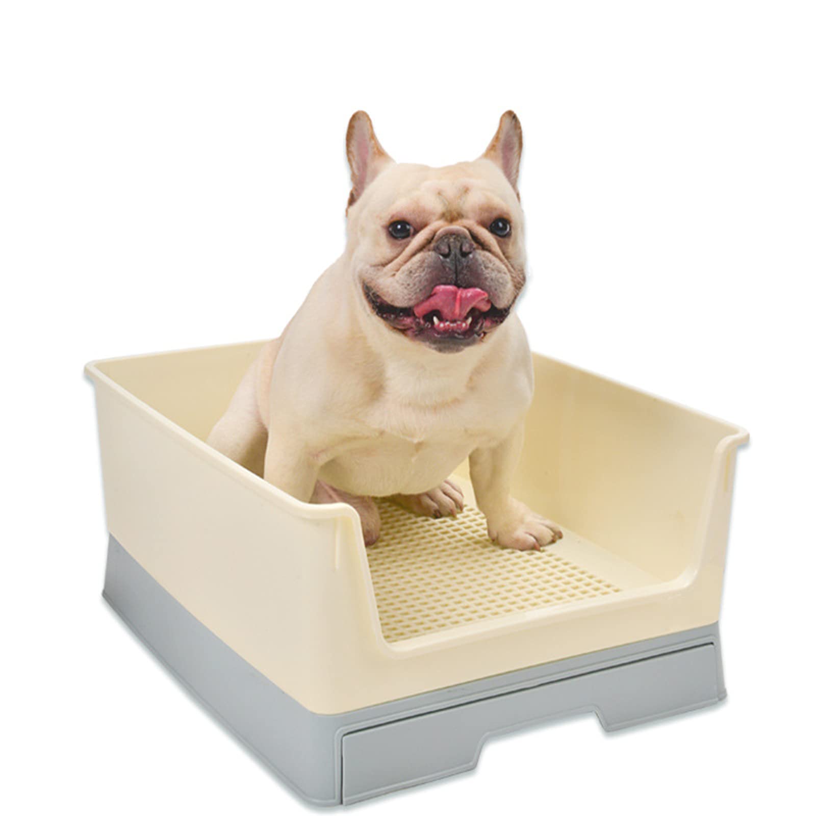 Dog Potty Toilet Pet Training Tray Indoor Large Capacity Detachable Splashproof Non-Slip Mat Urinal Basin with Washable Dog