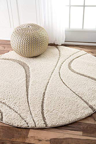 Image of Vintage Threads (Beige Cut 3x3 Ft Shaggy Carpet for Living Room & Bedroom | Ultra Soft Plush Long Pile Rug | Thick Fluffy 3D Modern Floor Carpet | Cozy Luxury Home Decor Rug