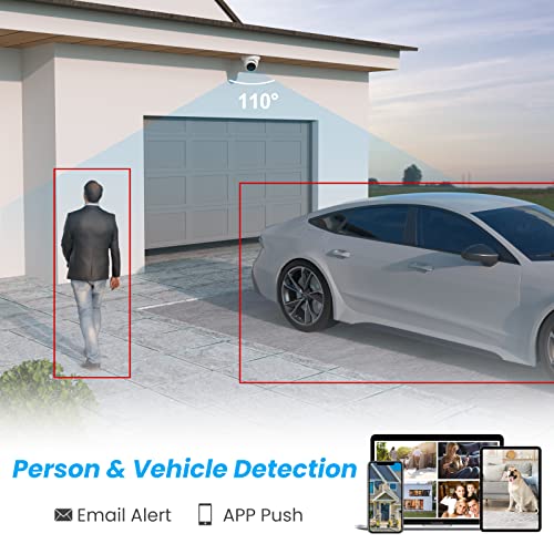 Image of Anpviz 4K PoE Camera Turret 8MP IP Camera Outdoor, PoE Security Cameras with AI Human Vehicle Detection, 100FT Smart Dual Light Color Night Vision, Built-in Mic, IP66 Waterproof (U Series)
