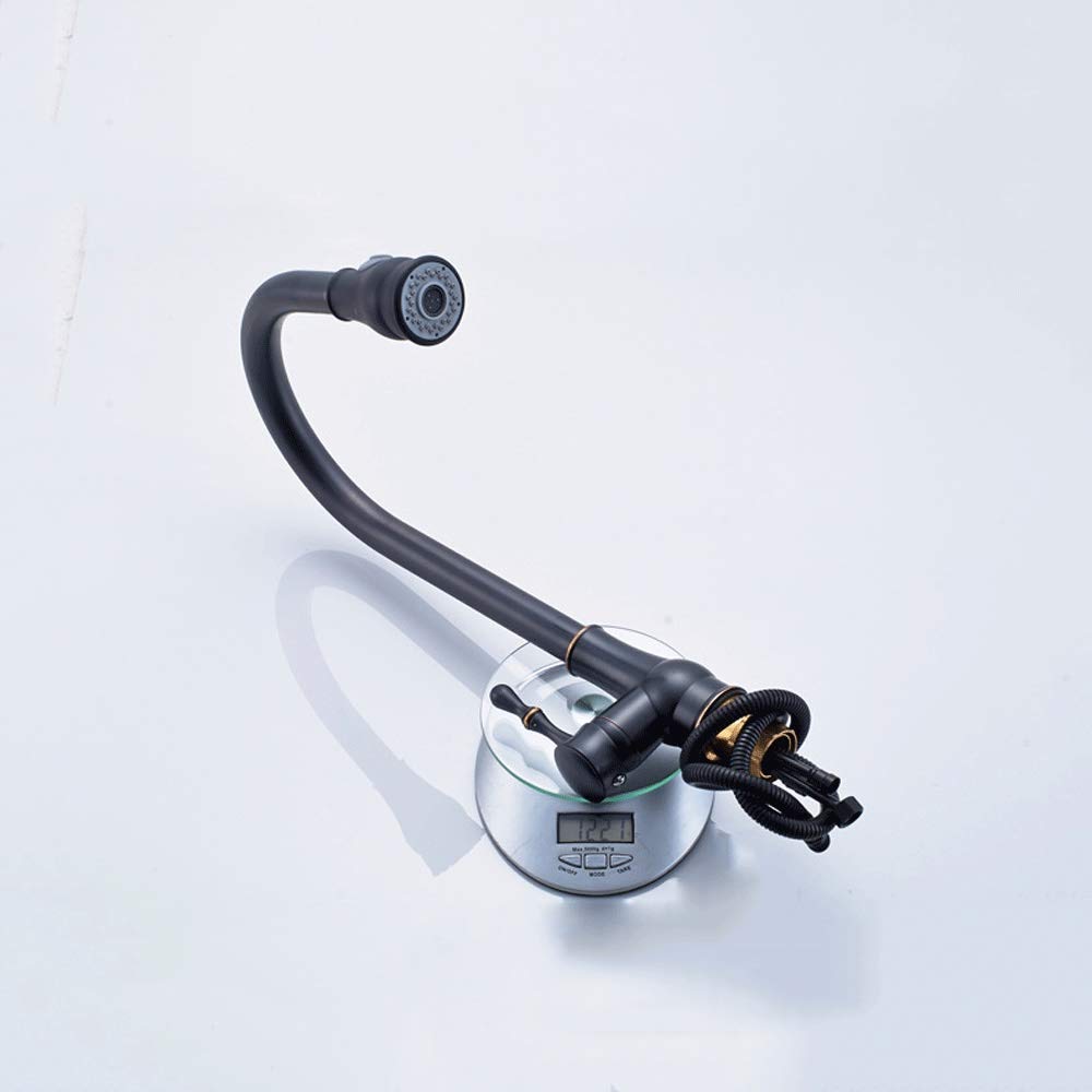 Saque el Cabezal rociador Grifo de Cocina Resorte Grifo de Agua fría y Caliente Mezclador Grifo para Fregadero de Cocina Cromado Una Sola manija Se Puede Girar Grifo para Recipiente (A)
