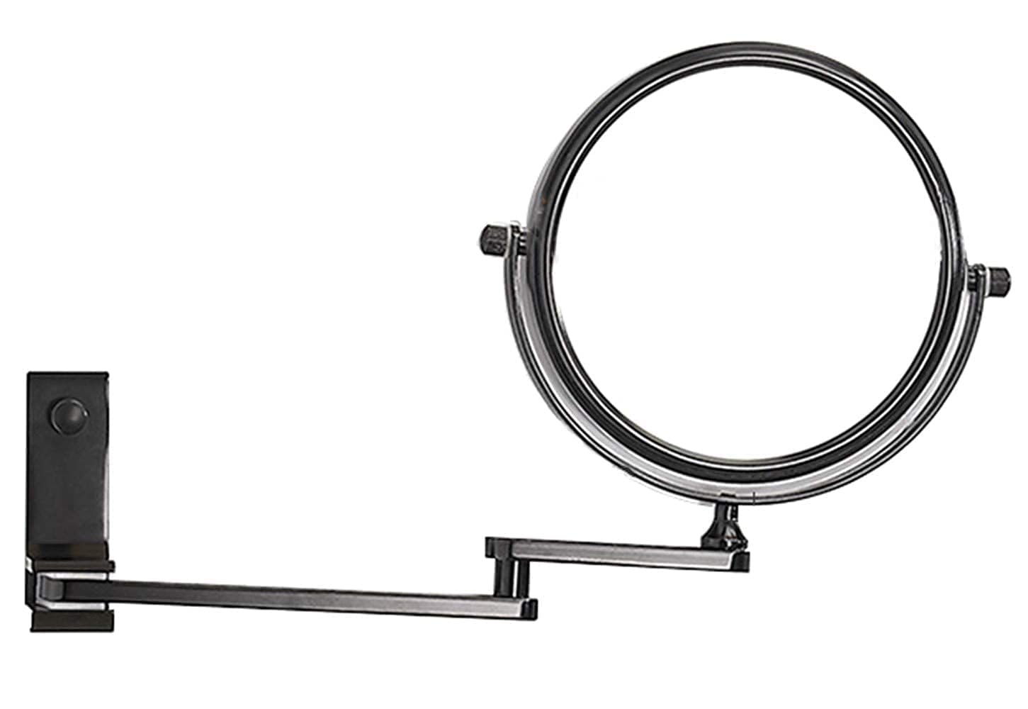 BKSXSOP 8 Inch Double-Sided 360° Swivel Makeup Mirror - Black Wall-Mounted Vanity for Shaving, Cosmetics & Grooming Magnifying Bathroom (6 Inch)