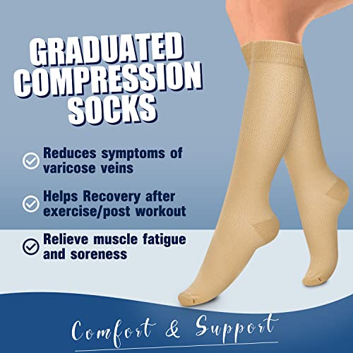 Image of Laite Hebe 4 Pairs-Compression Socks for Women&Men Circulation-Best Support for Nurses,Running,Athletic