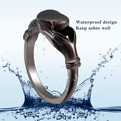 image for Minicremation Cremation Ring for Ashes Golden Memorial Keepsake for As