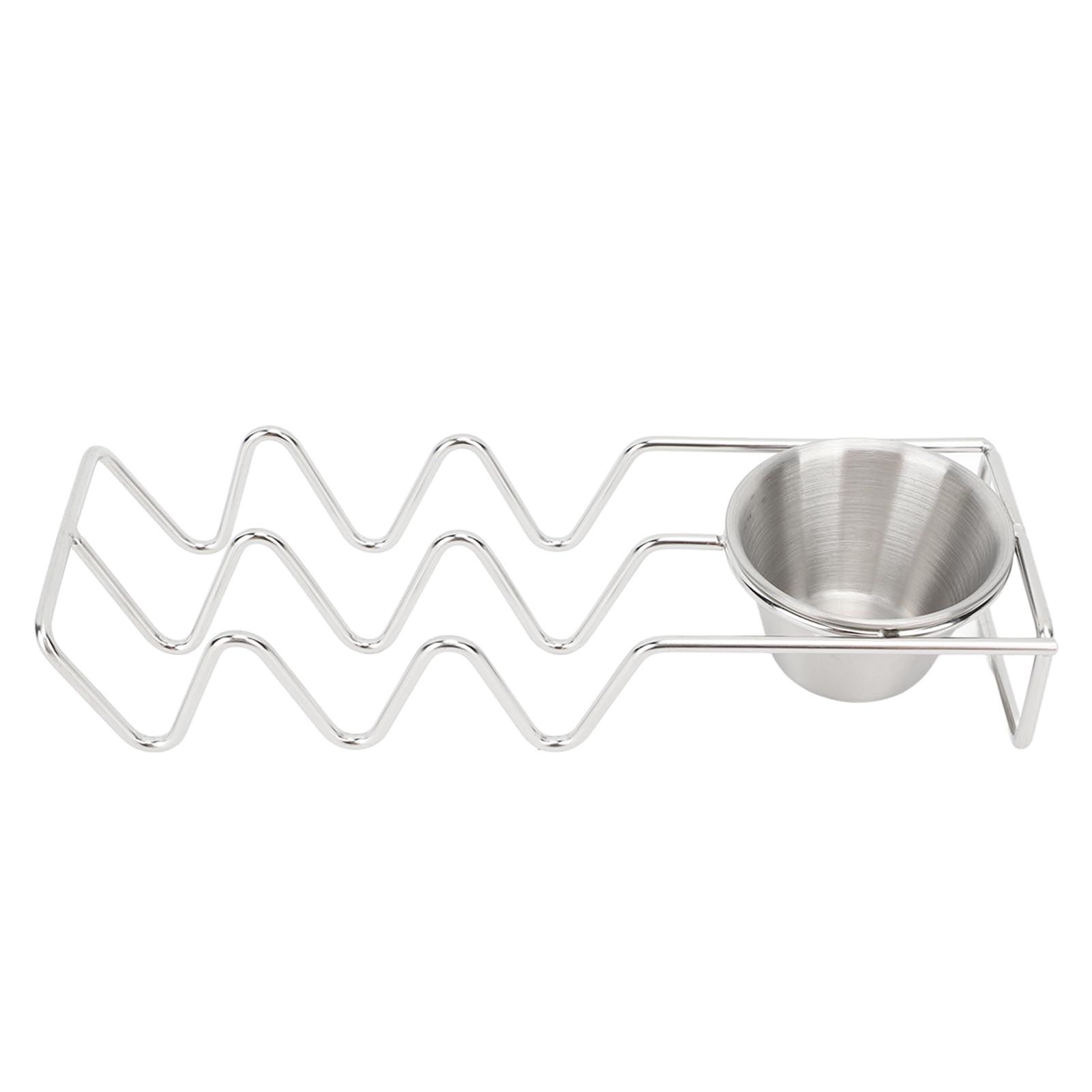 Taco Holder Stand, Stainless Steel Taco Rack Taco Serving Tray Taco Shell Moldes with Sauce Bowl for Home Kitchen Restaurant, Taco Rack Metal Taco Stands for Frying Tacos Crepes