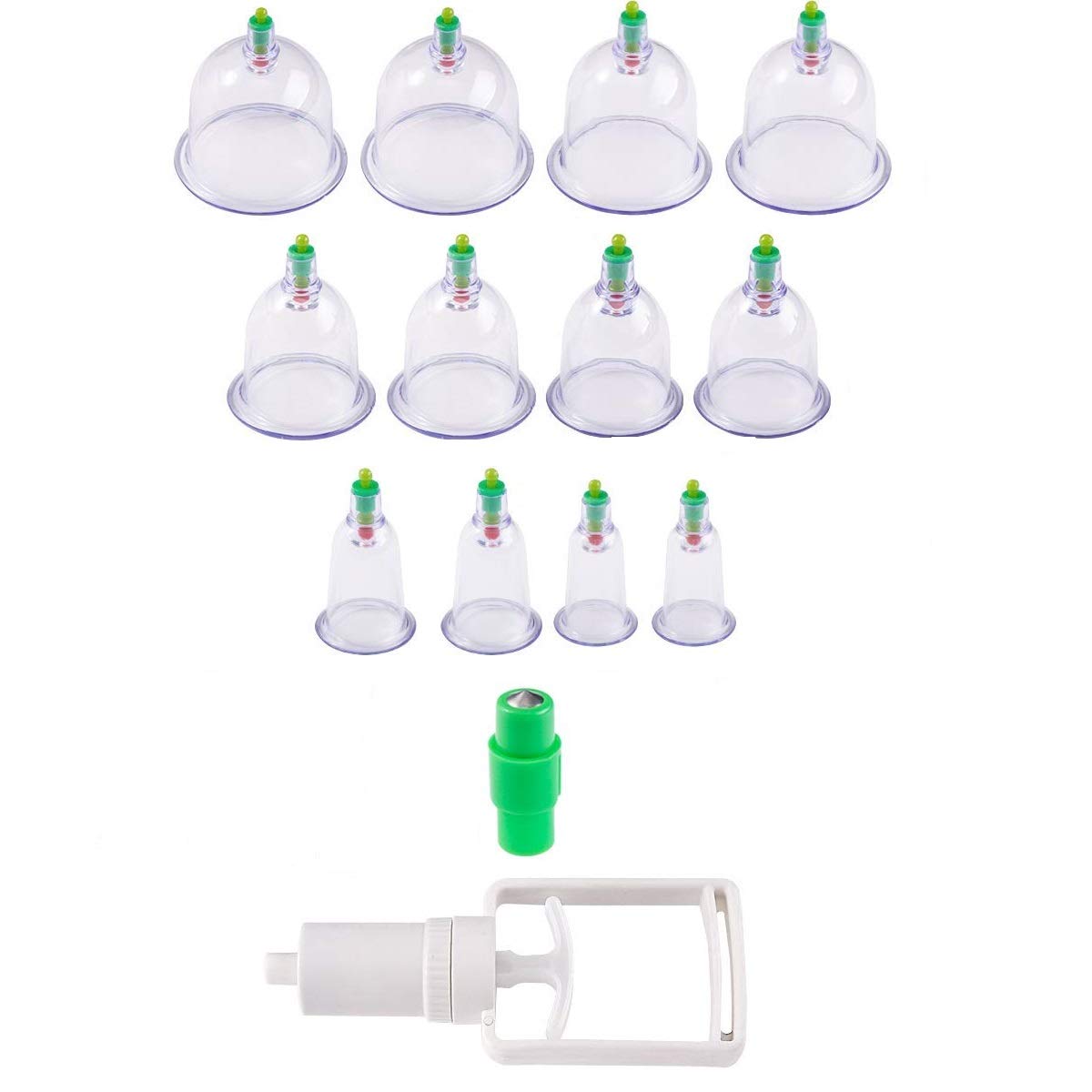 PICKVILL Cans Cups Vacuum Cupping Kit Pull Out Apparatus Therapy Relax Massager Body Suction Pumps Bank Tank Set -12 Pcs-image-5