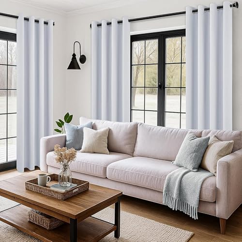 Image of Galaxy Home Decor Premium Blackout Curtain for Window 6 Feet | Thermal Insulated Modern Window Curtain with Rings for Living Room & Bedroom | Pack of 2, Silver