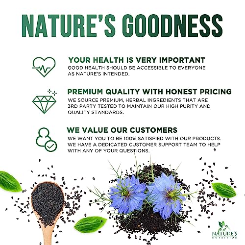 Premium Black Seed Oil Capsules Vegan Cold-Pressed 1000Mg - Extra Strength Nigella Sativa Black Seed Oil, Nature's Pure Black Cumin Seed Oil For Immune, Hair And Brain Support, Non-Gmo - 60 Capsules #TOP5