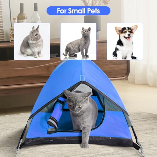 Cat Camping Tent, Cat Tent Bed, Pet Tent for Indoor Cat and Small Dog, Mini Tent (Blue, 21 x 21 x 14 Inches) Cat Camping Tent, Cat Tent Bed, Pet Tent for Indoor Cat and Small Dog, Mini Tent (Blue, 21 x 21 x 14 Inches) - Image 6