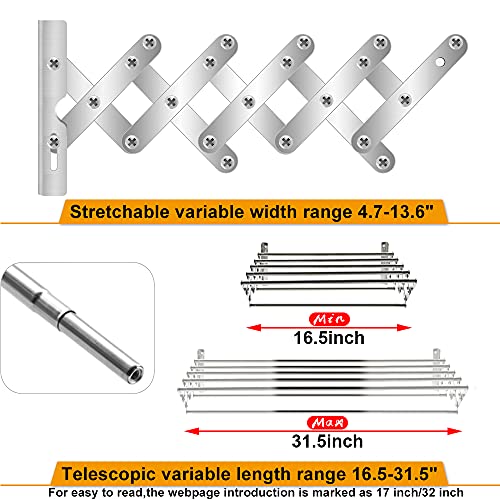 Accordion Wall Mounted Drying Rack Stainless Steel Clothes Retractable Folding Accordian Wall Hanger Hanging Towel Holder 61Lb Capacity For Laundry Bathroom #TOP3