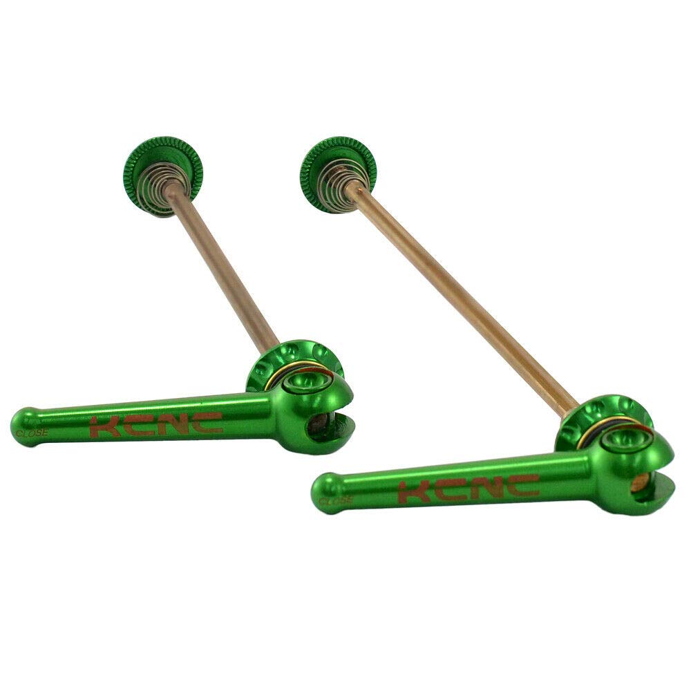 KCNC Grooving QR MTB Titanium Axle Hub Skewer， Green， K