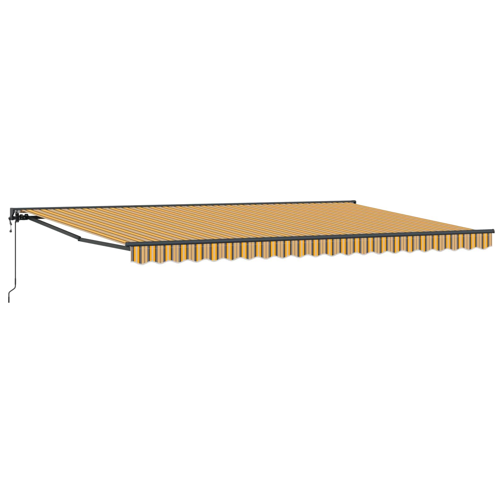 vidaXL Rama markizy Żółty i Szary 500 × 300 cm Poliester z powłoką PU