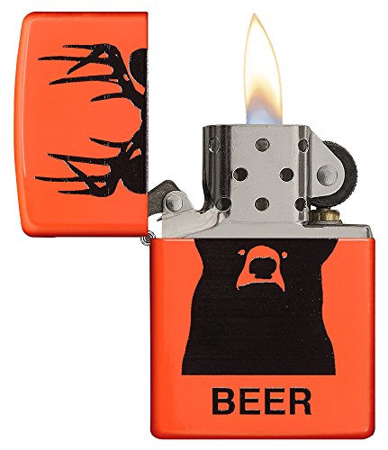 Encendedor Zippo Beer Bear Neon Orange bolsillo miniatura 3