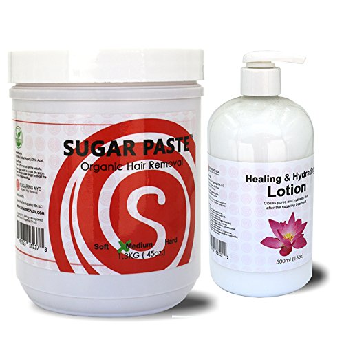 Medium Sugaring Paste for Legs, Arms, Armpits, Back, Legs & Healing Moisturizing Lotion image 4