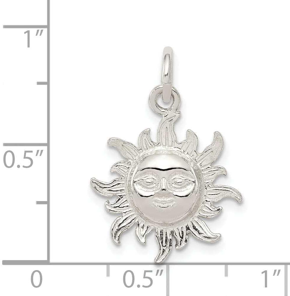 Sterling Silver Sun Charm Fine Jewelry Gift For Her For Women
