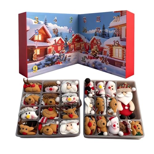 Calendrier de l'Avent Noël en peluche avec 24 peluches douces pour sapin