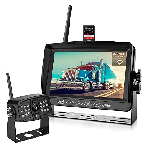 OYT HD 1080P Wireless Backup Camera with 7 Inch DVR Monitor IPS Split Screen High-Speed Rear View Observation System for RVs,Trailers,Trucks,Fifth Wheels IR Night Vision Stable Digital Signals
