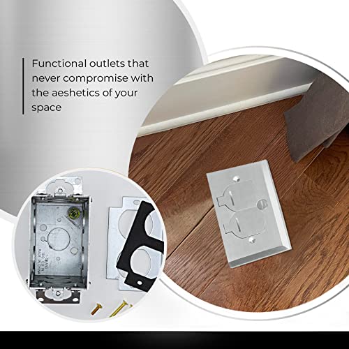 Select Lighting Slfb-Tr20-Ni 20A Receptacle Outlets, Tamper Resistant Electrical Floor Box With Flip Lid And Nickel Plated Brass Cover, Retractable Recessed Socket For Kitchen, Countertops & Floors #TOP6