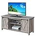 Convenience Concepts Blake Barn Door TV Stand with Shelves and Sliding Cabinets for TVs up to 60 Inches, Sandstone