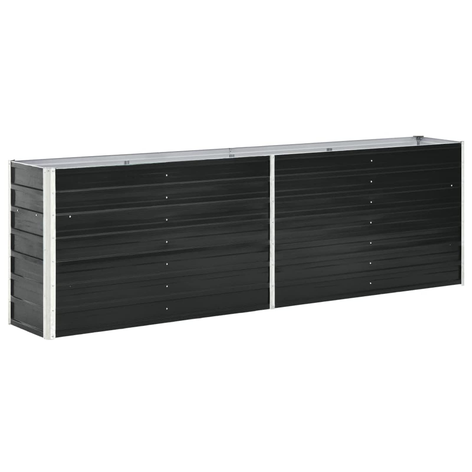 IKAYAA Raised beds for garden vegetables Metal Outdoor Elevated Planter Box Galvanised Outdoor Planter Flower Pot for Herbs and Vegetables Use for Patio Garden Balcony-anthracite-240 x 40 x 77 cm