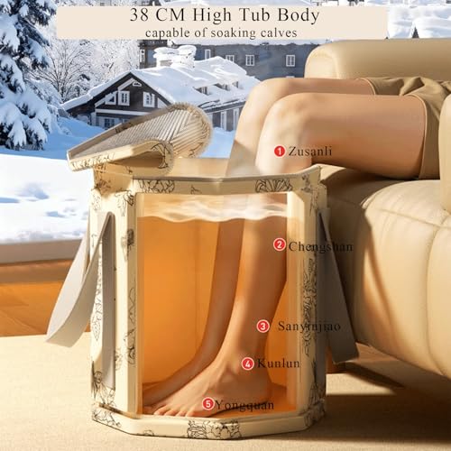 Tina plegable para spa de pies con aislamiento beige miniatura 4