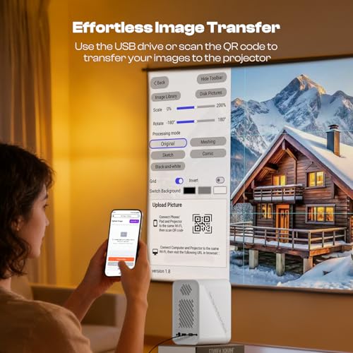 Image of Caydo P1 Art Projector for Artists, Built-in Exclusive Drawing App | Auto Focus & Keystone, Auto Screen-Fit, 30''-100'' Projection, Perfect for Tracing, Drawing, and Artistic Creation