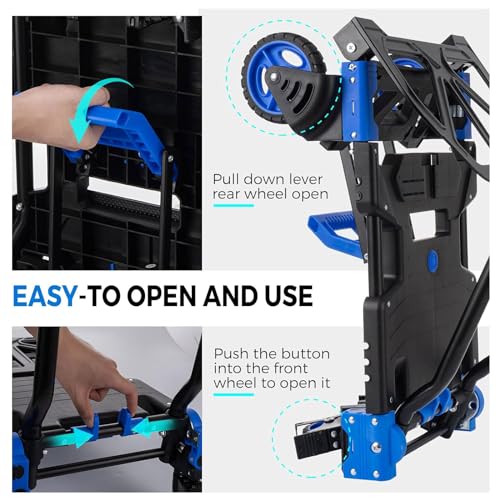 Carretilla plegable 2 en 1 para equipaje y carga miniatura 6