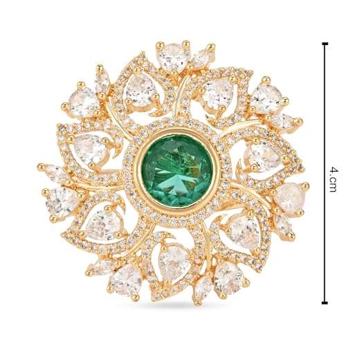 Image of I Jewels Rose Gold Plated Valentines Special Stylish Fashionable Design Floral CZ American Diamond Adjustable Finger Rings For Women & Girls (FL241)