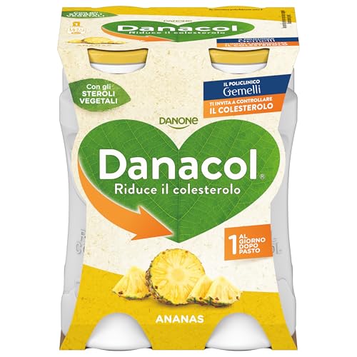 Danacol Bebita di Latte, Ananas, 4 x 100g