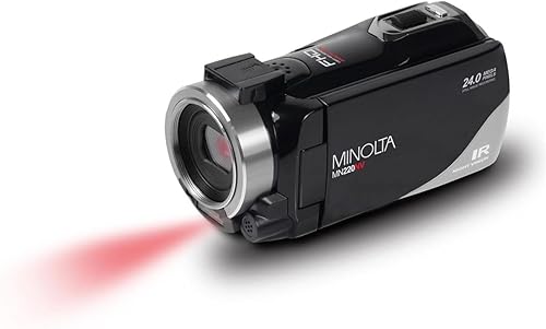 Miniatura 7 de Minolta MN220NV 1080p Full HD 24MP Videocámara de visión nocturna con WiFi con tarjeta de memoria de 32 GB (morado)