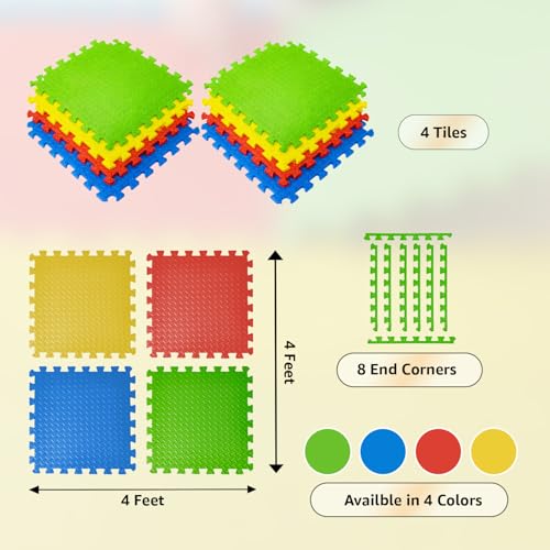 Image of Amazon Basics Interlocking Puzzle Exercise Mat | EVA Foam |Suitable for Floor Protection