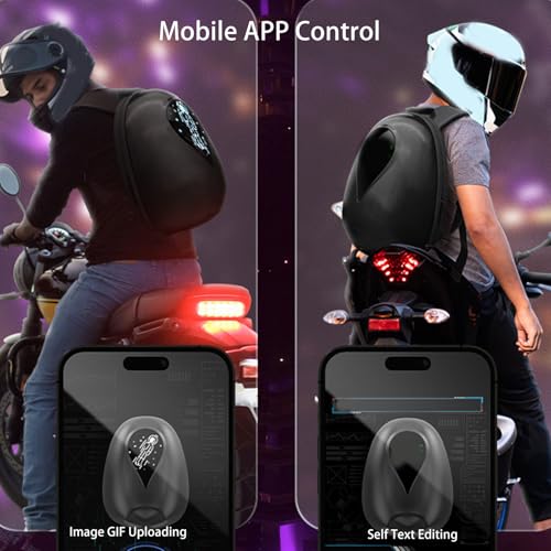 Sac à dos moto coque rigide programmable LED étanche Naroote