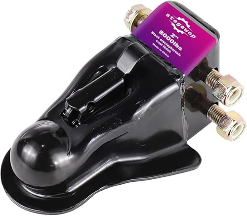 Acoplador de remolque ajustable de 2 pulgadas con pestillo de gatillo SAE Clase IV 8000 libras para remolque RV, barco, cámper (negro) (8000 libras