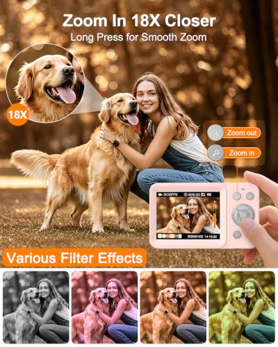 Image of Digital Camera, 5K 80MP Dual Screen, Auto Focus for Beginners Teens