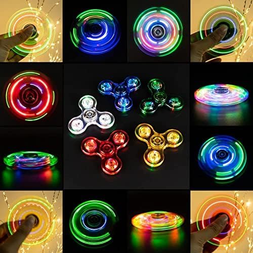 Miniatura 5 de figrol Tri mano Spinner Fidget juguete material ABS 608si3N4LED transparente para 13minutos Spinning