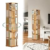 Photo Gallery koshsh libreria girevole a 360 gradi, scaffale angolare in bambù a 6 ripiani da terra, verticale a colonna per piccoli spazi, camera, soggiorno, sala studio Photo Gallery koshsh libreria girevole a 360 gradi, scaffale angolare in bambù a 6 ripiani da terra, verticale a colonna per piccoli spazi, camera, soggiorno, sala studio