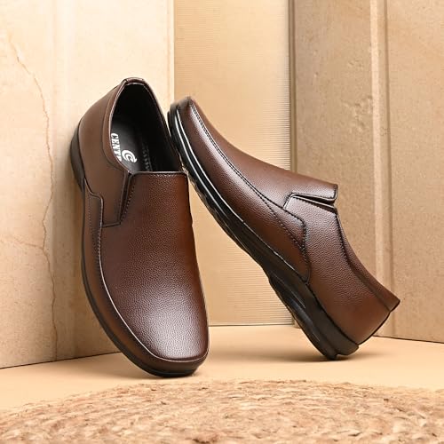 Image of Centrino Men's Formal Shoe | Cushioned Insole Comfortable Shoes | Trendy & Classic Design | Durable TPR Sole Footwear (8112)