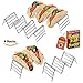 Premium Quality Stainless Steel Taco Holder Stand - Taco Rack - Taco Truck Tray Hold Up To 14 Soft or Hard Taco Shells - Dishwasher, Oven Safe For Baking or Reheating - Set of 4 Packs + BONUS eBook