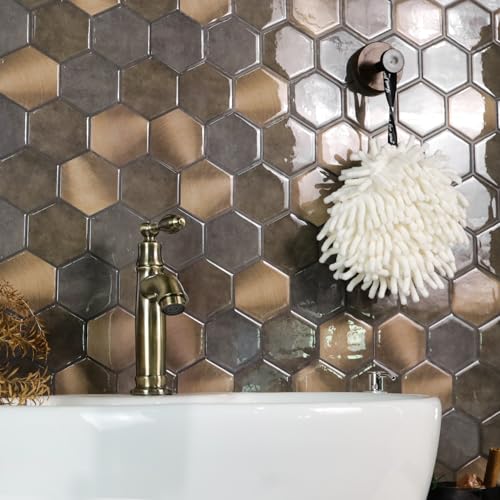 Azulejo hexagonal de mármol autoadhesivo, reforma sin obras para cocina 3