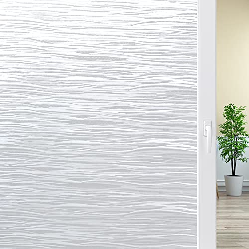 rabbitgoo Window Privacy Film Frosted Glass Window Film Removable Window Vinyl Door Window Coverings UV Blocking Self Static Cling Non-Adhesive Window Clings Sticker for Home Decor, 17.5" x 78.7"