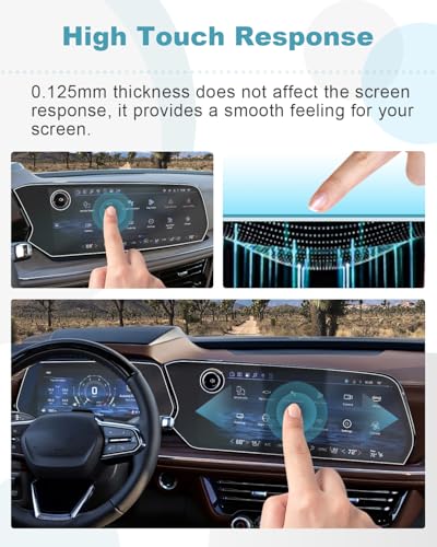 Image of CDEFG 4Pcs for 2025 2026 Chevy Tahoe Suburban Screen Protector | for 2025 2026 Chevrolet Tahoe Suburban Accessories 17.7 inch Touchscreen & 11 inch Dash Nano Screen Cover HD Clear