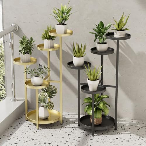 Étagère à fleurs en métal noir inoxydable support d'angle stable - 8