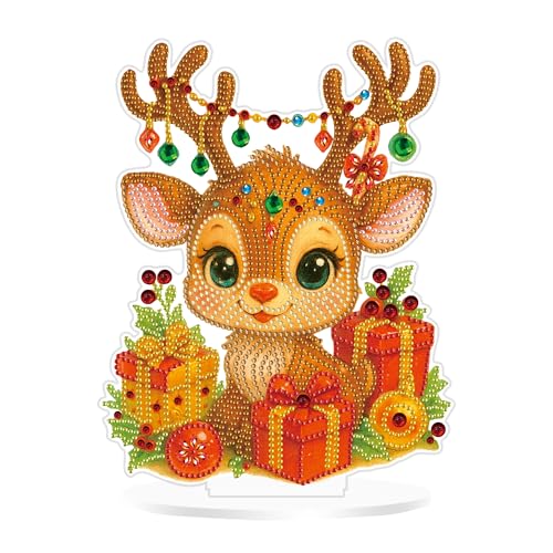 Yunzlly Stand Up Diamond Art Painting Kits Christmas, Desktop Gem...